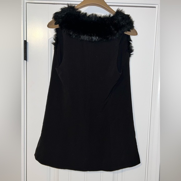 MOSSIMO Y2K PREPPY MOB WIFE WOMEN'S BLACK FAUX FUR SOFT VEST Sz.XS - Picture 5 of 5